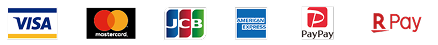 VISA, Mastercard, JCB, AMEX, PayPay, RPay